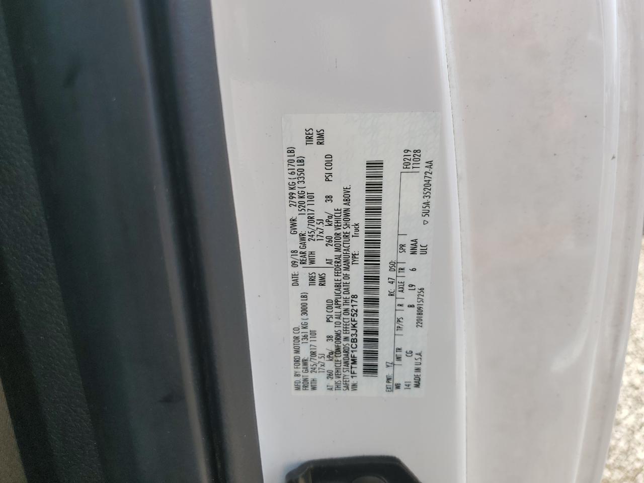 2018 Ford All models VIN 1FTMF1CB3JKF52178 photo 12
