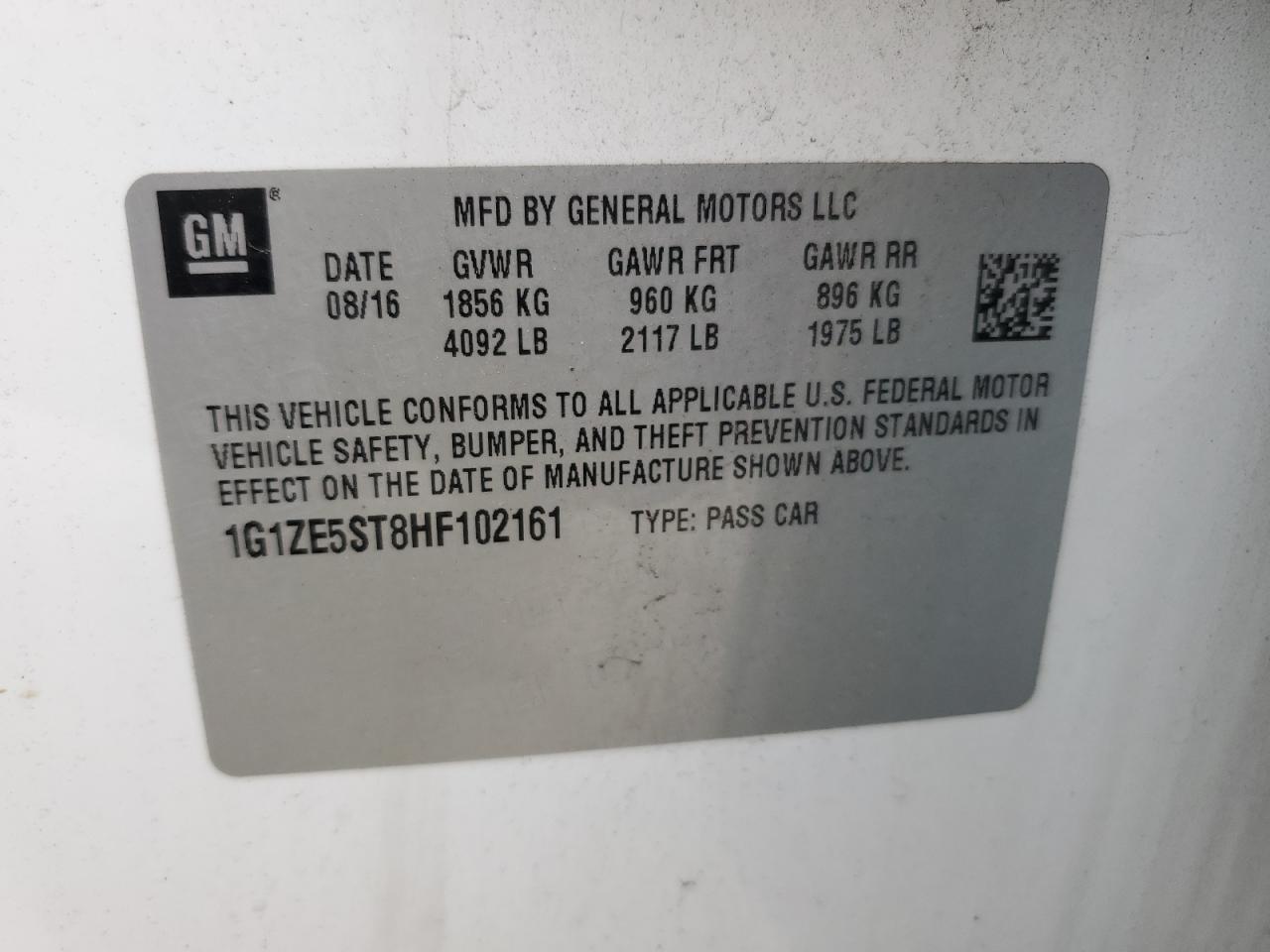2017 CHEVROLET Malibu VIN 1G1ZE5ST8HF102161 photo 12