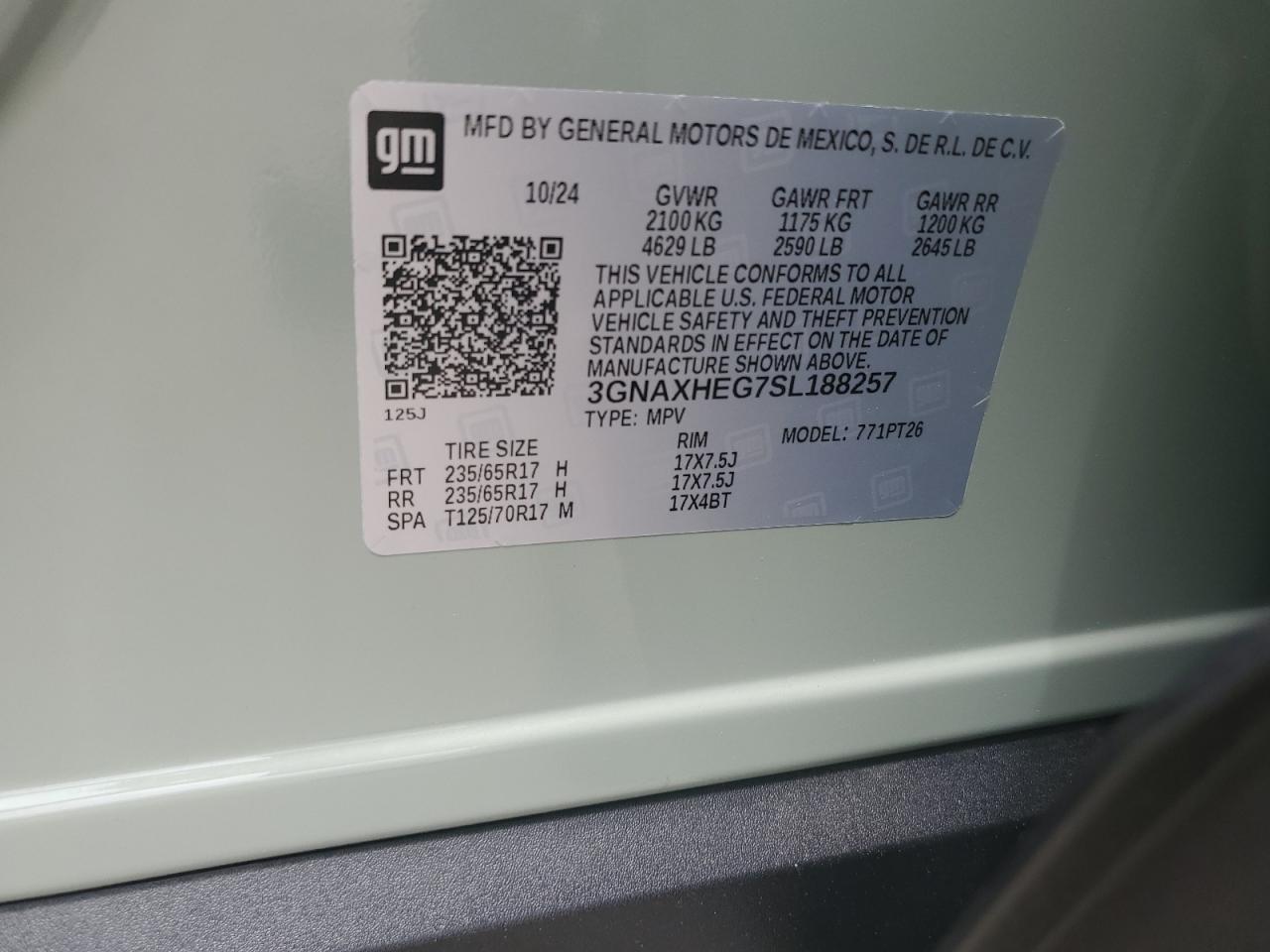 2025 Equinox lt VIN 3GNAXHEG7SL188257 photo 12