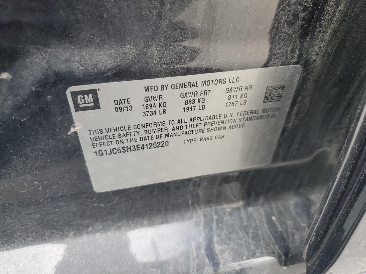 2014 CHEV Sonic VIN 1G1JC5SH3E4120220 photo 12