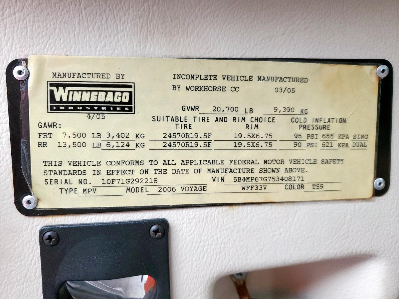 2006 WINNEBAGO All other VIN 5B4MP67G753408171 photo 10