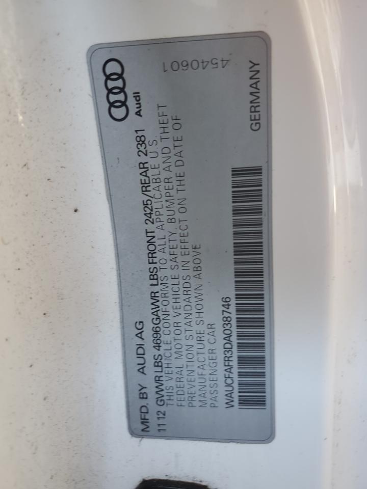 2013 AUDI A5 VIN WAUCFAFR3DA038746 photo 12