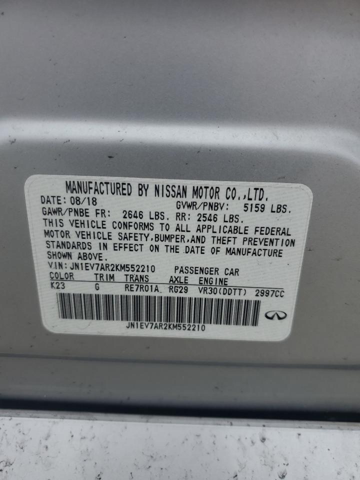 2019 Infiniti Q50 VIN JN1EV7AR2KM552210 photo 12