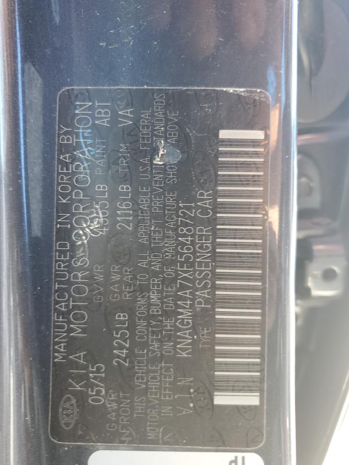 2015 Kia Optima VIN KNAGM4A7XF5648721 photo 12