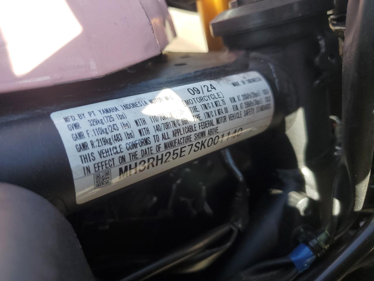 2025 YAMAHA Yfz320 a VIN MH3RH25E7SK001140 photo 9