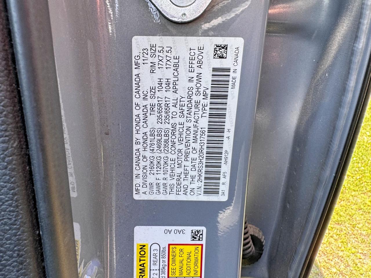 2024 HONDA Crv VIN 2HKRS3H20RH317561 photo 10