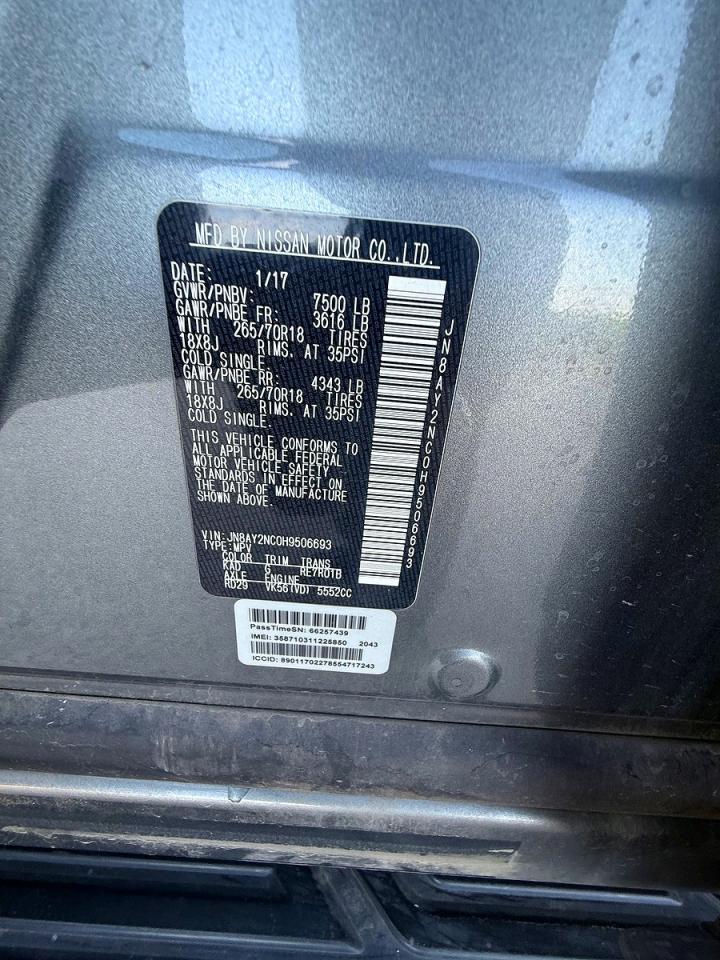 2017 Nissan Armada VIN JN8AY2NC0H9506693 photo 10