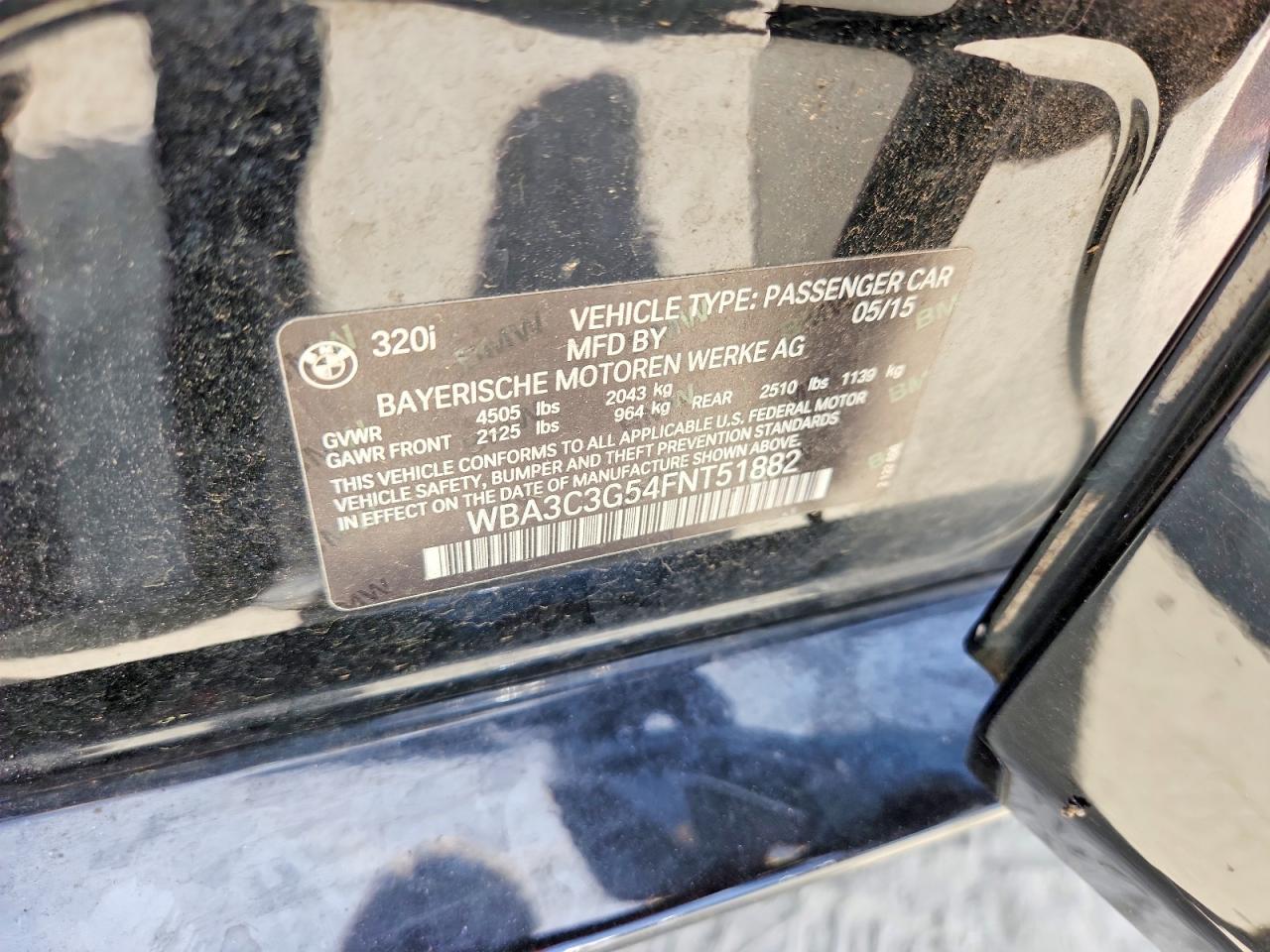 2015 BMW 3 series VIN WBA3C3G54FNT51882 photo 12