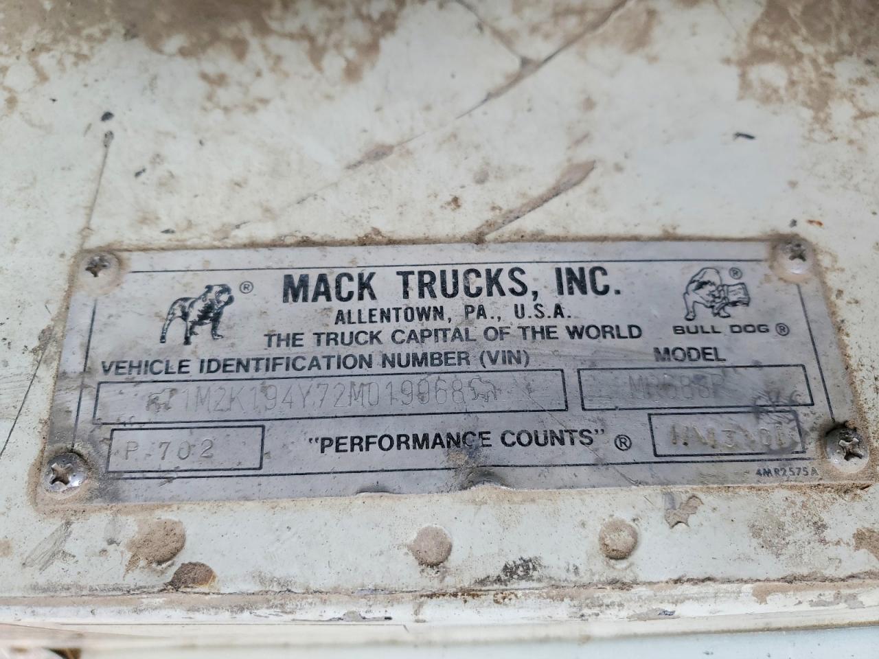 2002 MACK Mr6405 VIN 1M2K194Y72M019968 photo 10