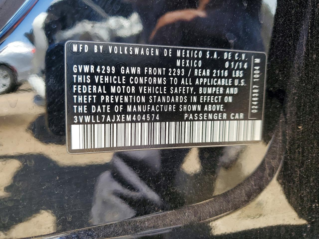 2014 Volkswagen Jetta VIN 3VWLL7AJXEM404574 photo 12