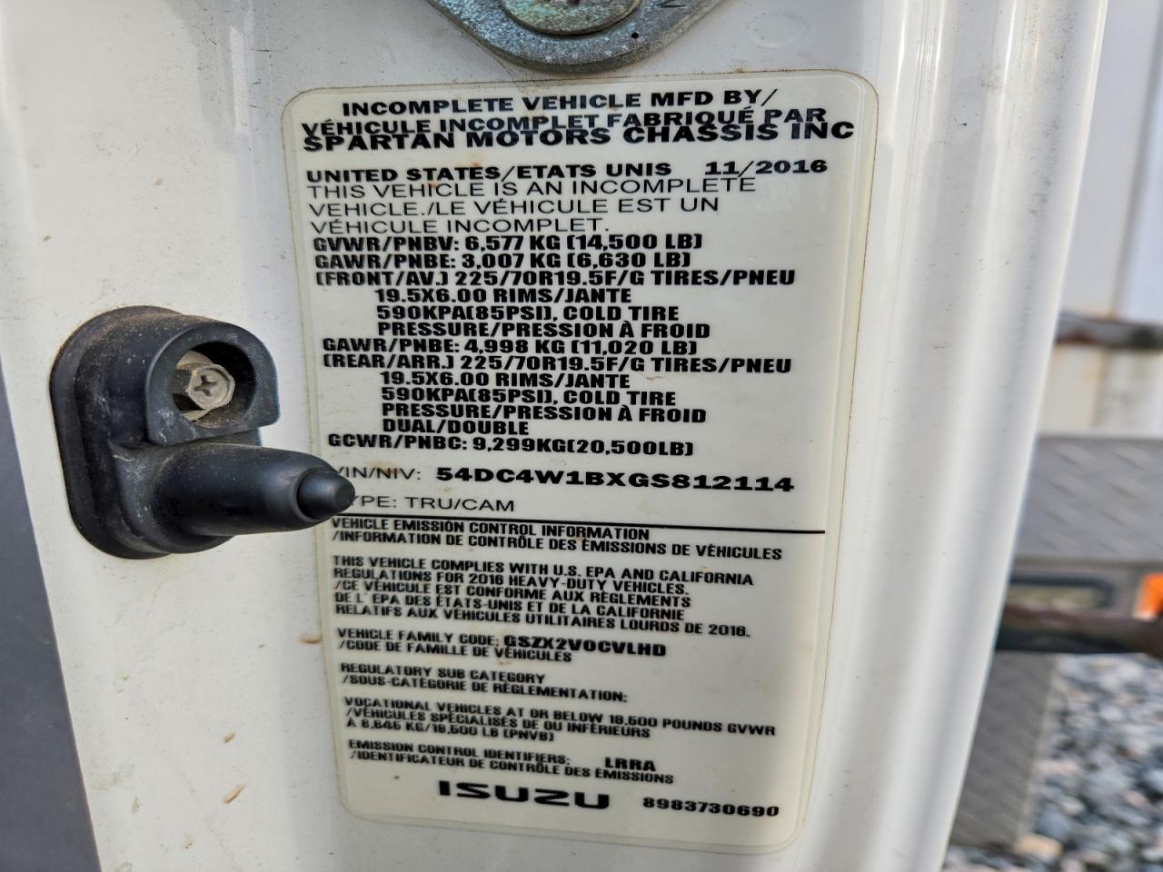 2016 Isuzu Npr VIN 54DC4W1BXGS812114 photo 12