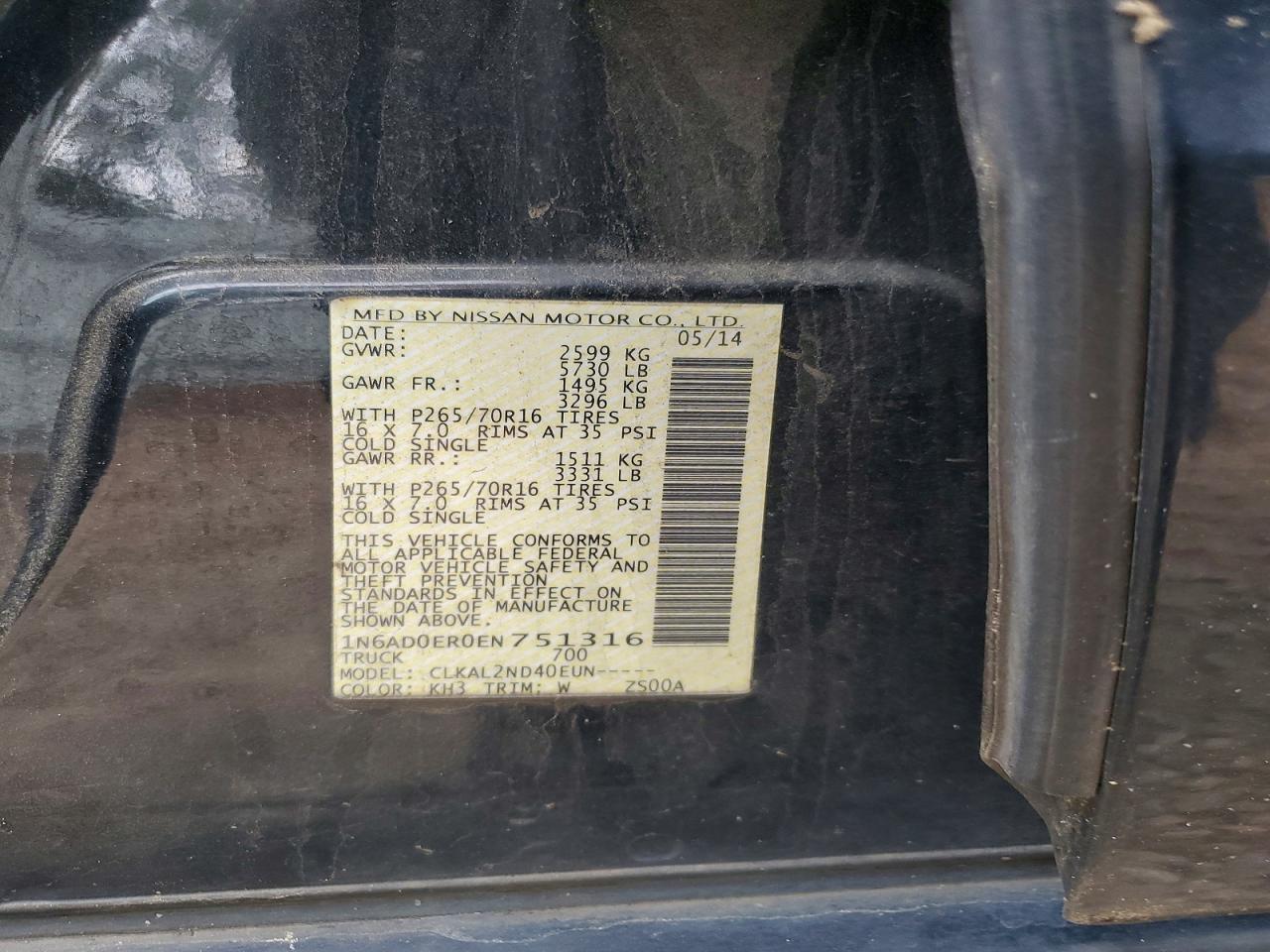 2014 Nissan Frontier VIN 1N6AD0ER0EN751316 photo 12