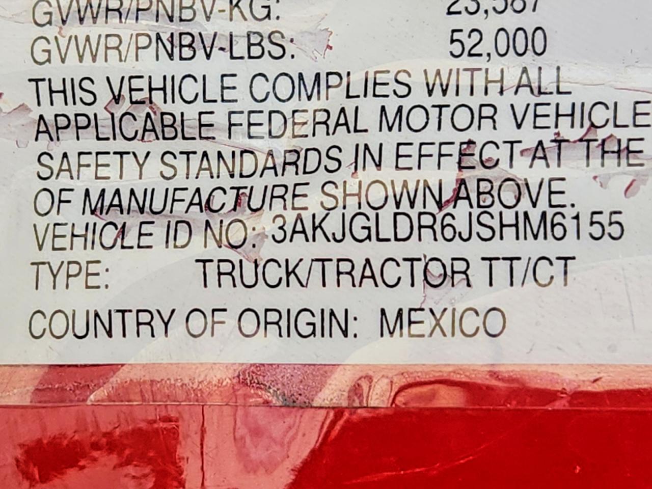 2018 FREIGHTLINER All other VIN 3AKJGLDR6JSHM6155 photo 10