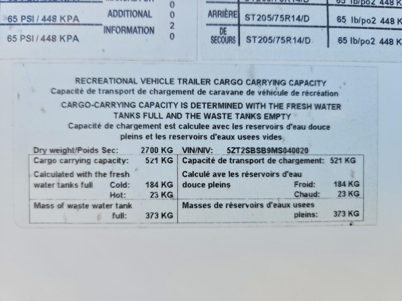 2021 COACHMEN Recreation VIN 5ZT2SBSB9MS040020 photo 10