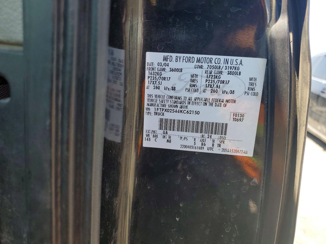 2004 Ford All models VIN 1FTPX02544KC62150 photo 12