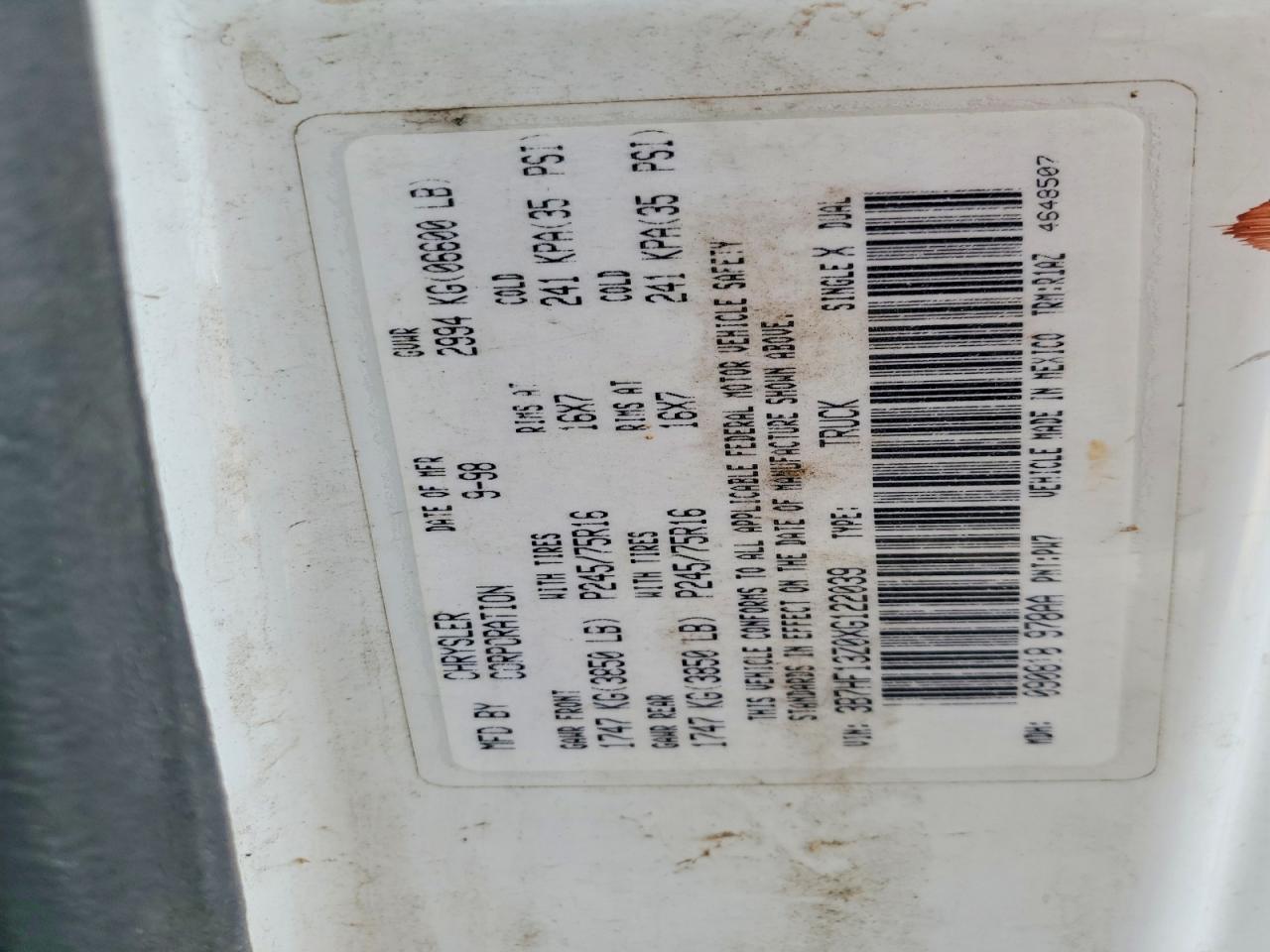 1999 Dodge Ram 1500 VIN 3B7HF13Z0XG122039 photo 12