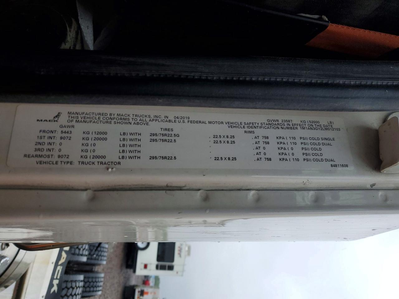 2020 MACK All models VIN 1M1AN3GY2LM012103 photo 10