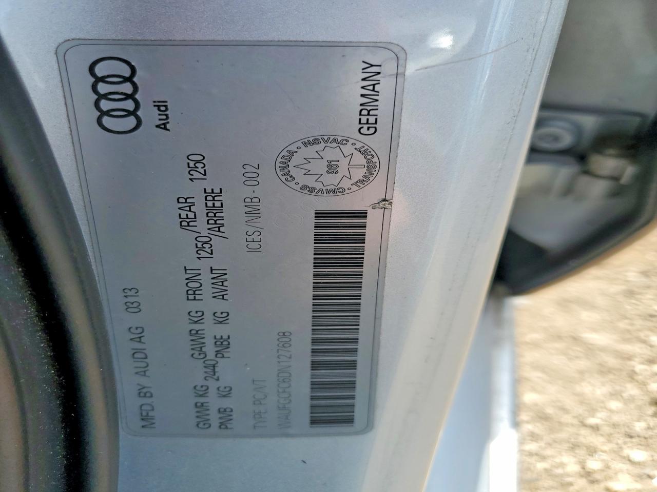 2013 AUDI A6 VIN WAUFGCFC6DN127608 photo 12
