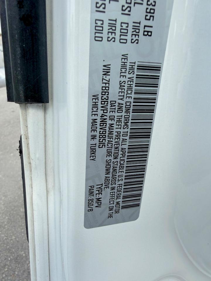 2022 RAM Promaster VIN ZFB636VP4N6V98515 photo 10