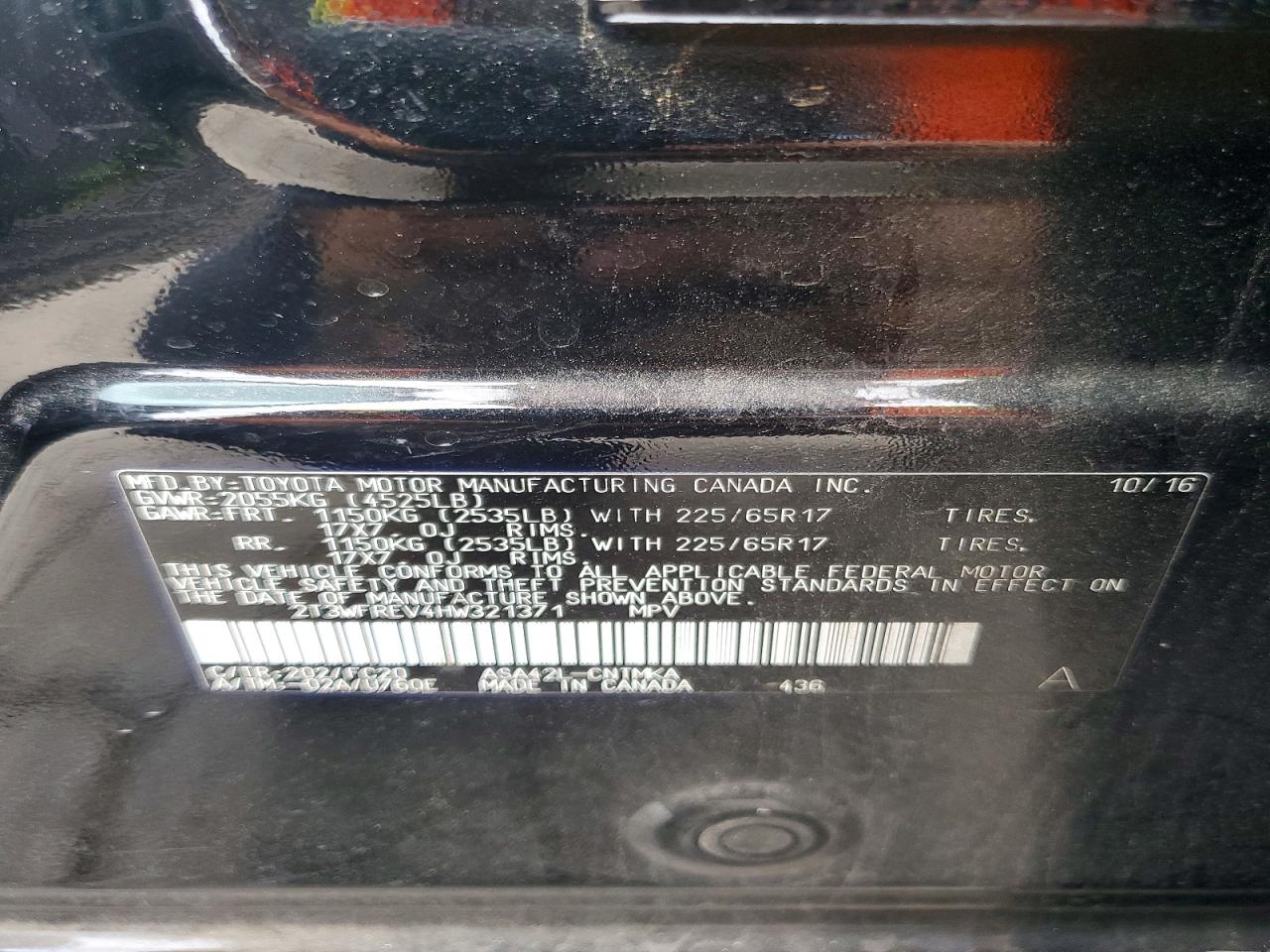 2017 TOYOTA Rav4 VIN 2T3WFREV4HW321371 photo 12