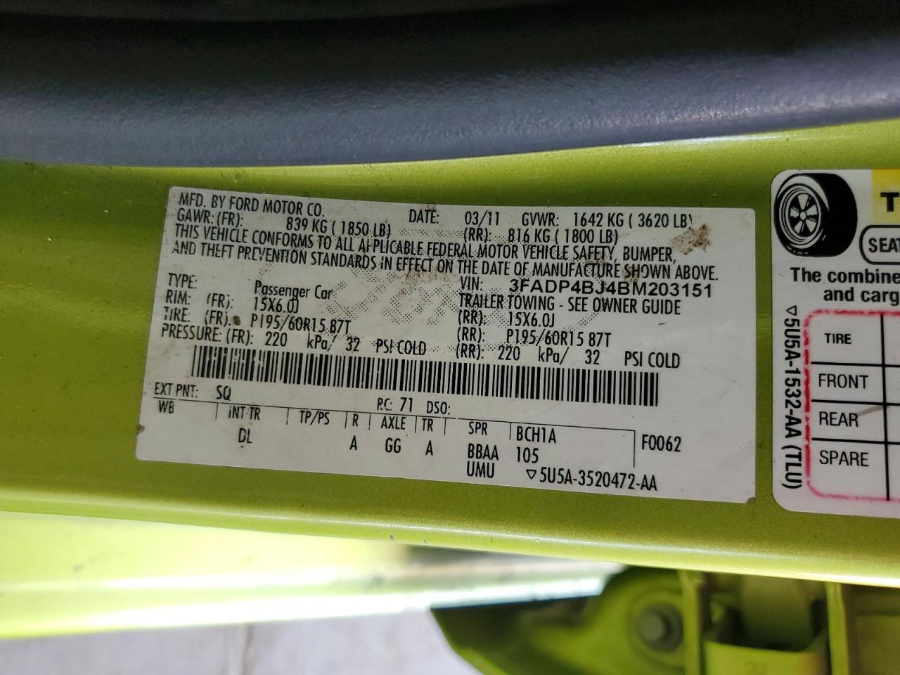 2011 Ford Fiesta VIN 3FADP4BJ4BM203151 photo 12