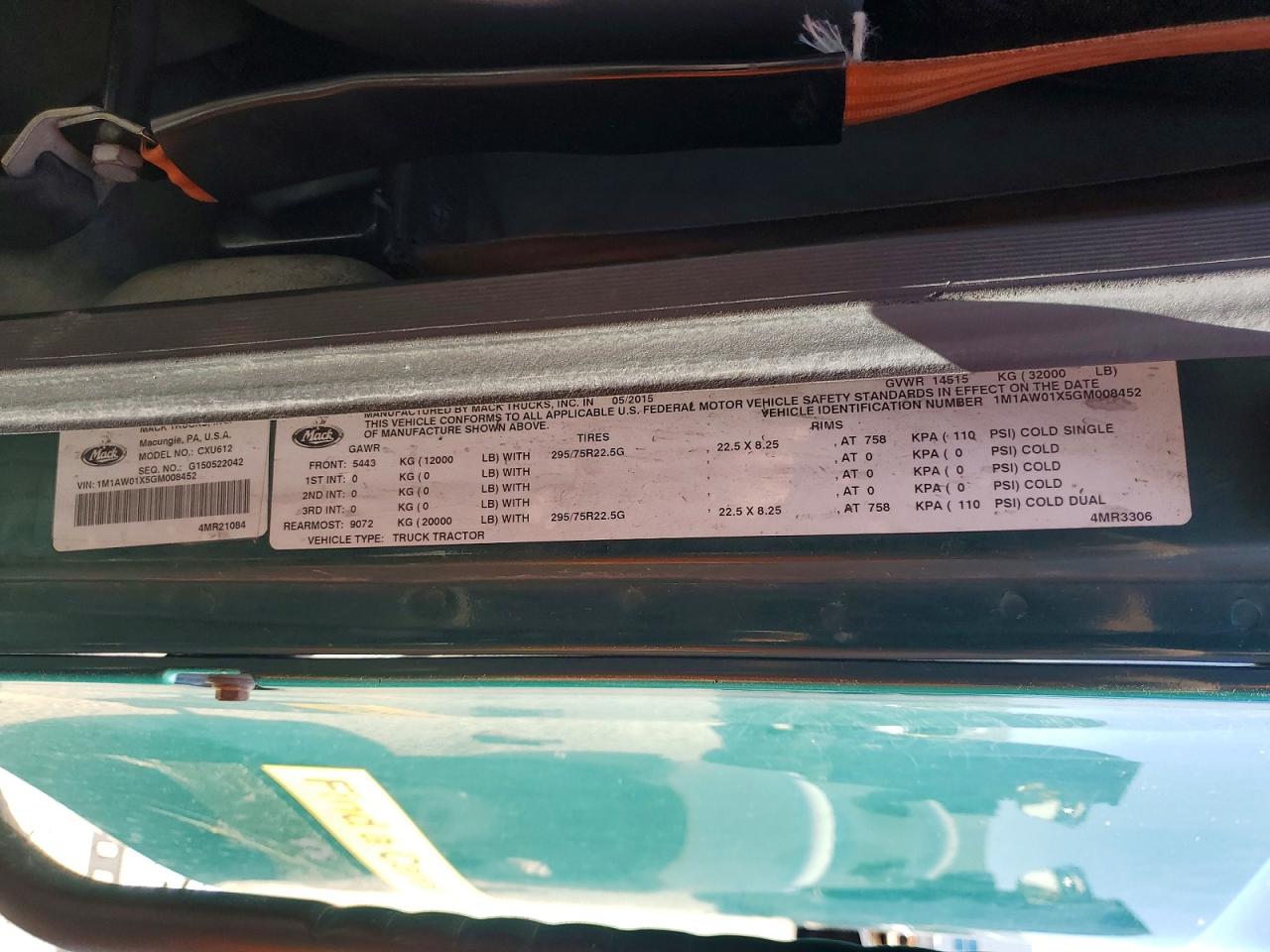 2016 MACK All other VIN 1M1AW01X5GM008452 photo 10