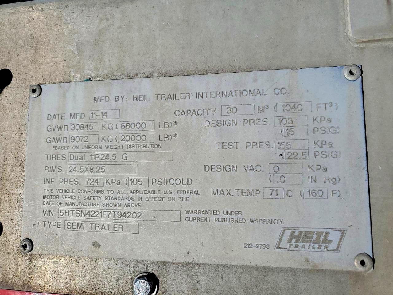 2015 HEIL Heil trail VIN 5HTSN4221F7T94202 photo 10