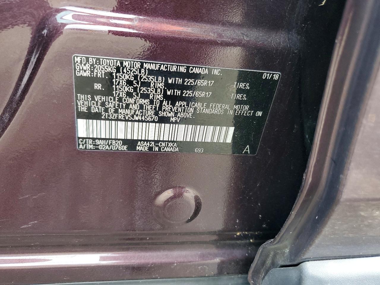 2018 Toyota Rav4 VIN 2T3ZFREV5JW445670 photo 12