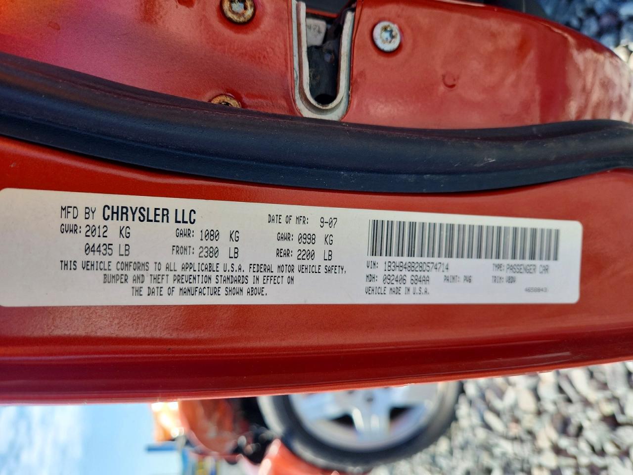 2008 Dodge Caliber VIN 1B3HB48B28D574714 photo 12