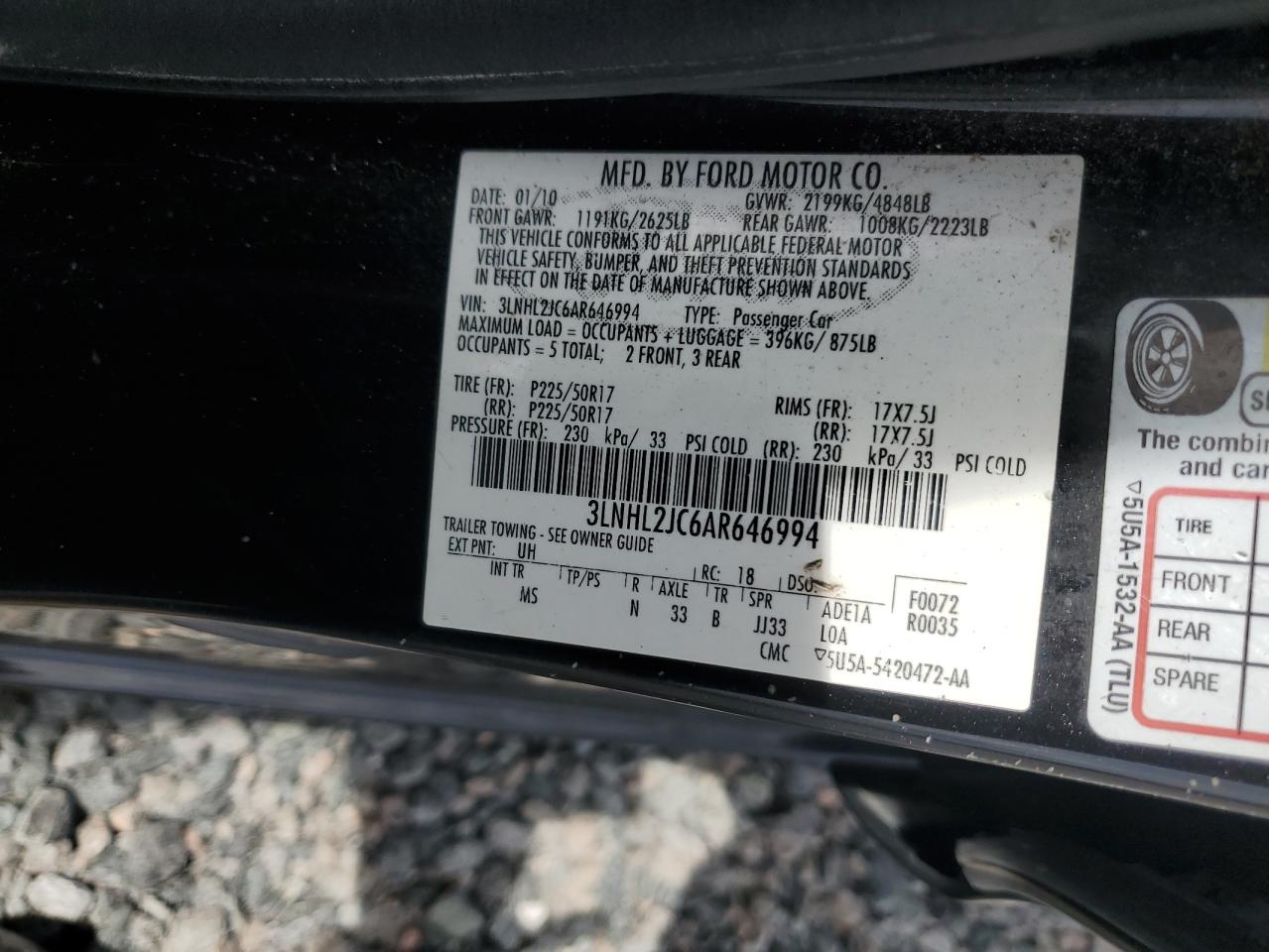 2010 Lincoln Mkz VIN 3LNHL2JC6AR646994 photo 12