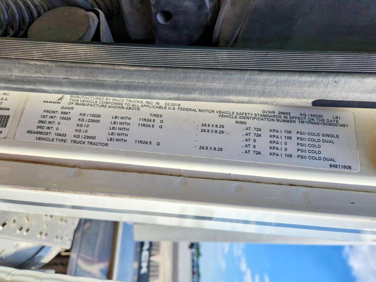 2019 MACK All other VIN 1M1PN4GY5KM001451 photo 10