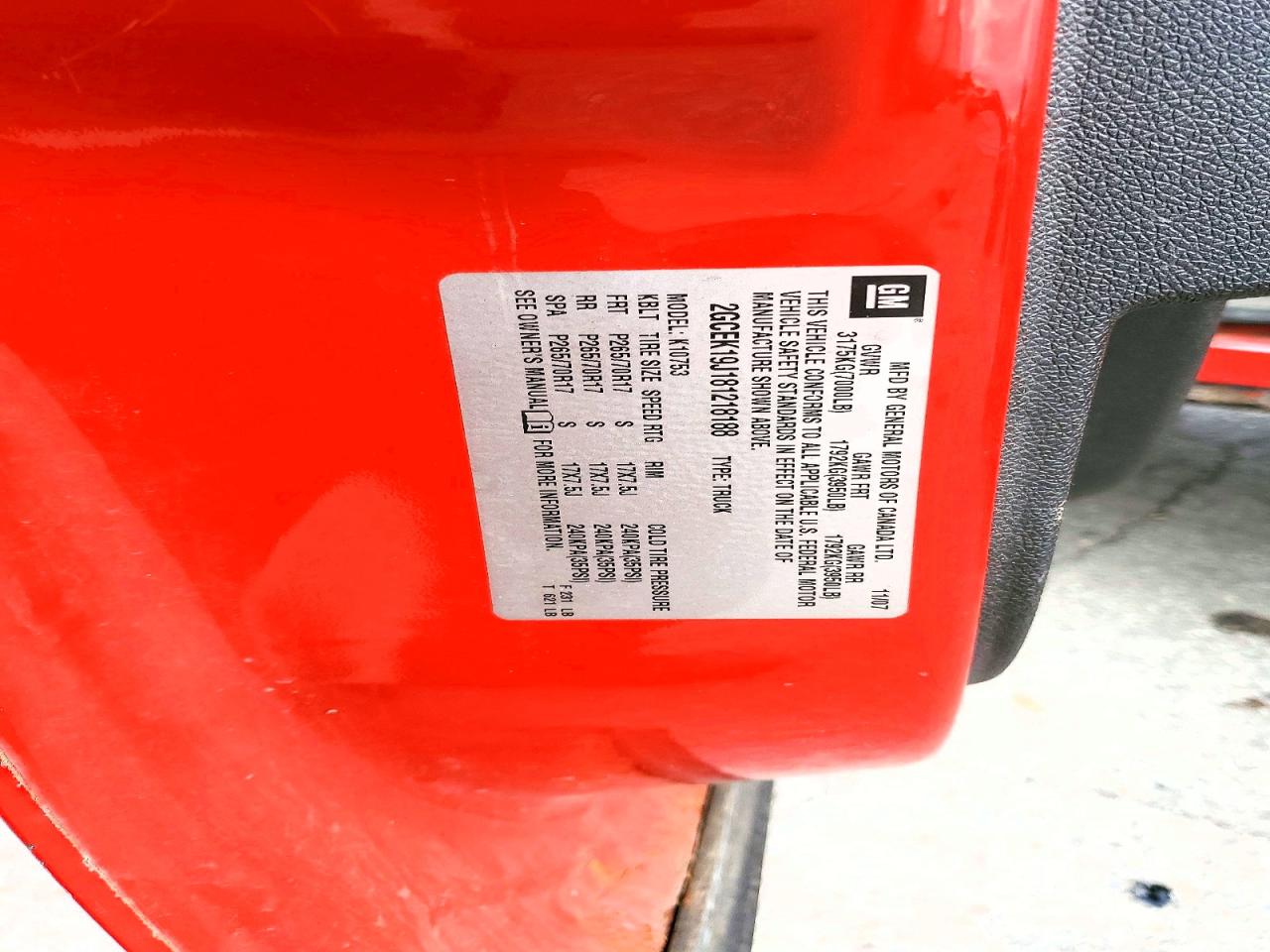 2008 CHEV All models VIN 2GCEK19J181218188 photo 12