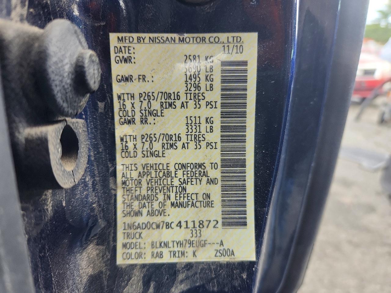 2011 Frontier VIN 1N6AD0CW7BC411872 photo 12