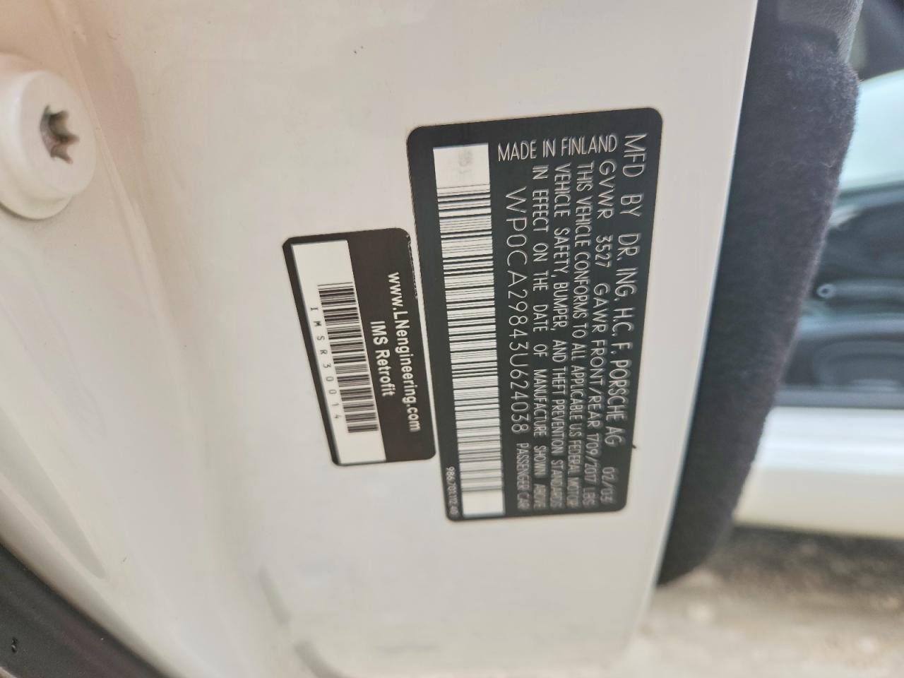 2003 Porsche Boxster VIN WP0CA29843U624038 photo 12