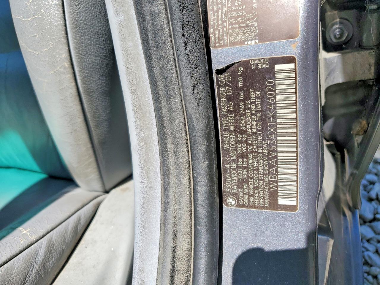 2001 BMW 3 series VIN WBAAV534X1FK46020 photo 12