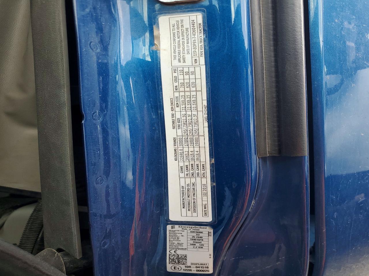 2019 All other VIN 1XPBDP9X7KD604404 photo 10