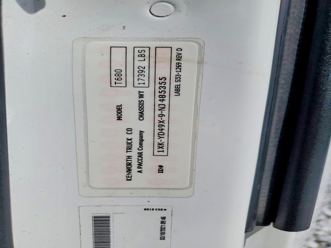 2022 KENWORTH All other VIN 1XKYD49X9NJ485355 photo 10