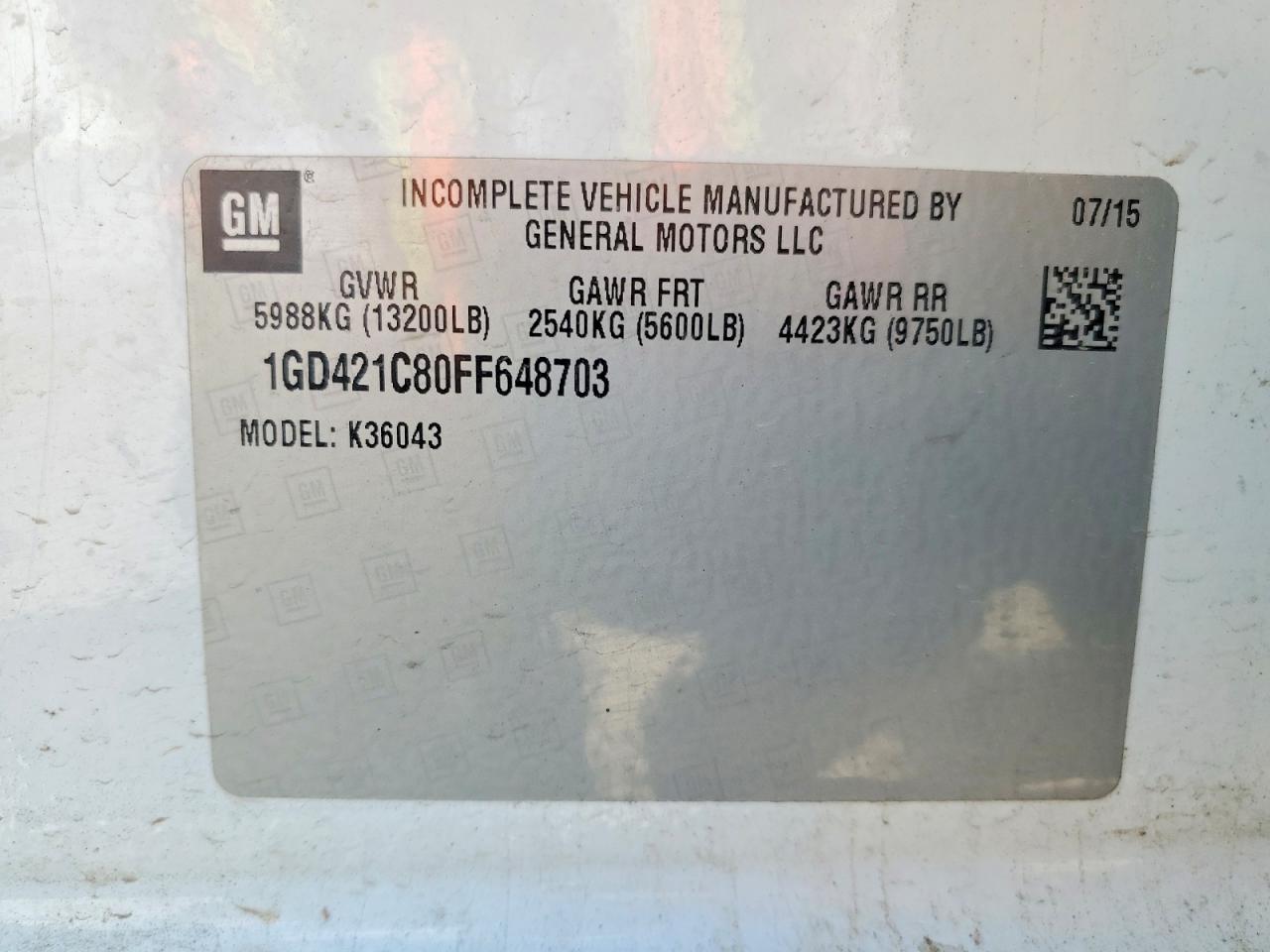 2015 GMC SIERRA VIN 1GD421C80FF648703 photo 12