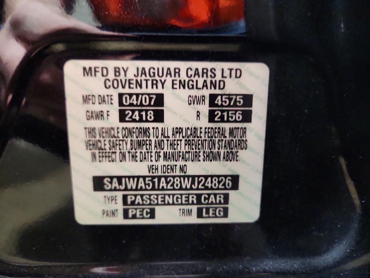 2008 Jaguar X type VIN SAJWA51A28WJ24826 photo 12