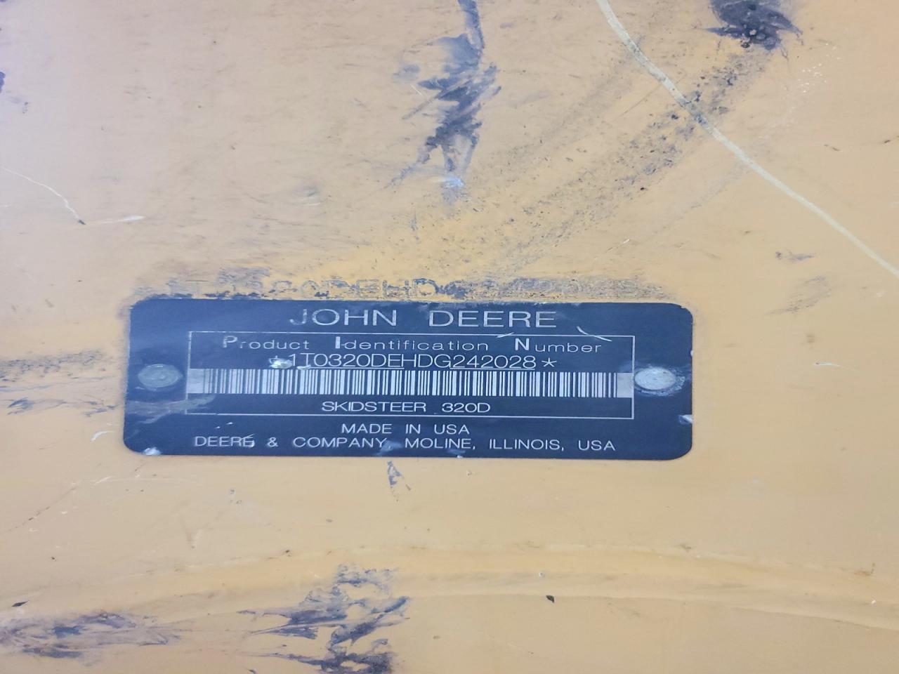2013 JOHN 320 VIN 1T0320DEHDG242028 photo 10