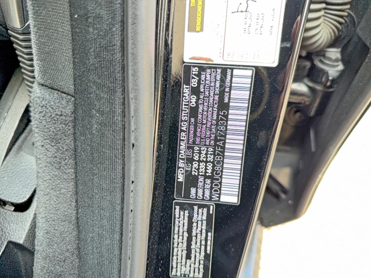 2015 Mercedes-Benz S 550 VIN WDDUG8CB7FA178375 photo 10
