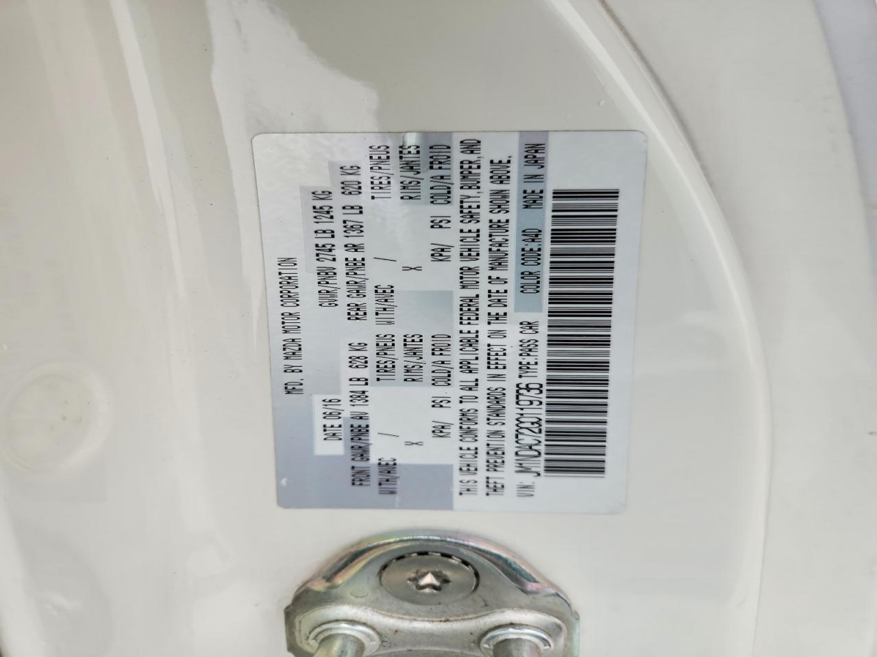 2016 Mazda Mx5 VIN JM1NDAC72G0119736 photo 12