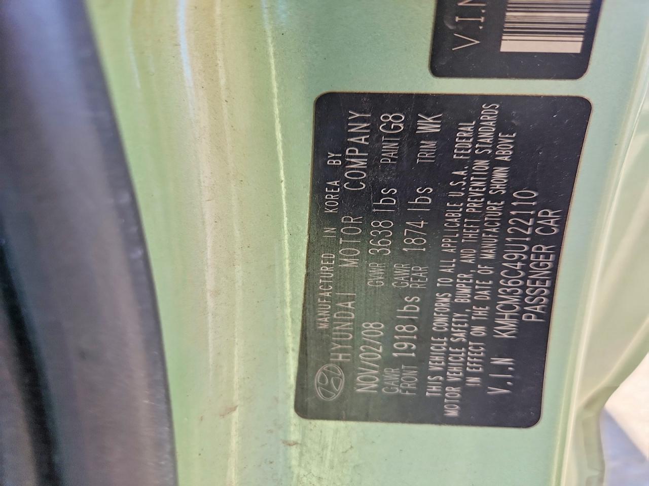 2009 Hyundai Accent VIN KMHCM36C49U122110 photo 12