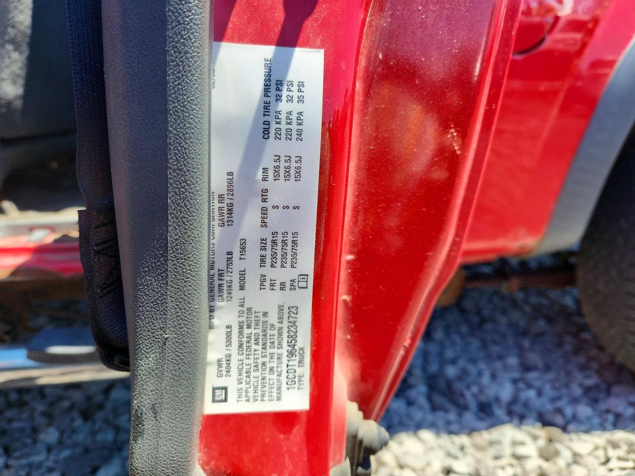 2005 CHEV Colorado VIN 1GCDT196458234723 photo 12