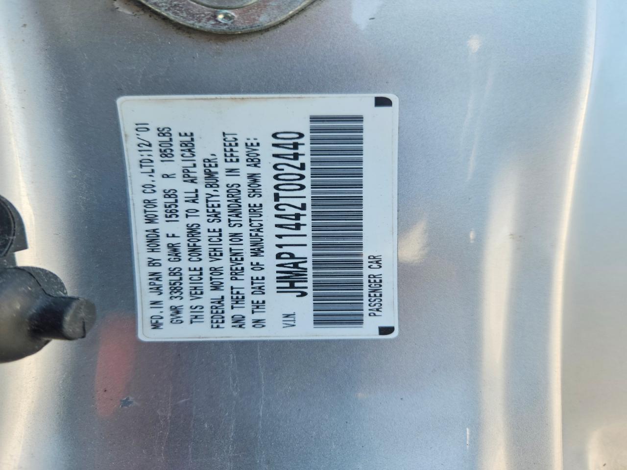 2002 Honda S2000 VIN JHMAP11442T002440 photo 12