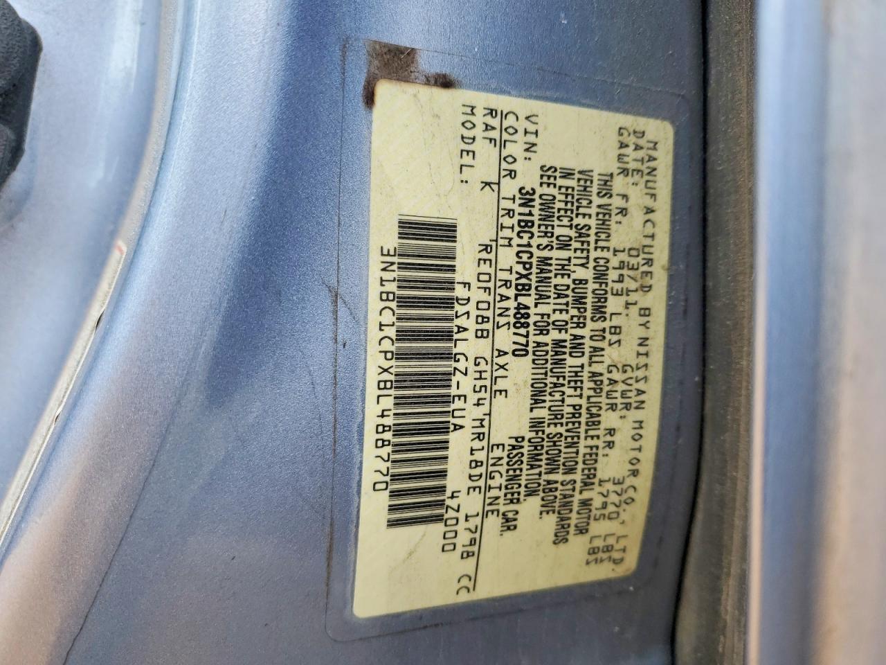 2011 NISS Versa VIN 3N1BC1CPXBL488770 photo 12