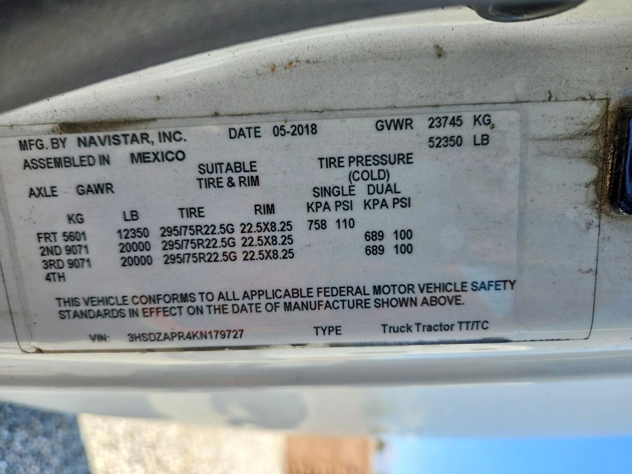2019 International All other VIN 3HSDZAPR4KN179727 photo 10