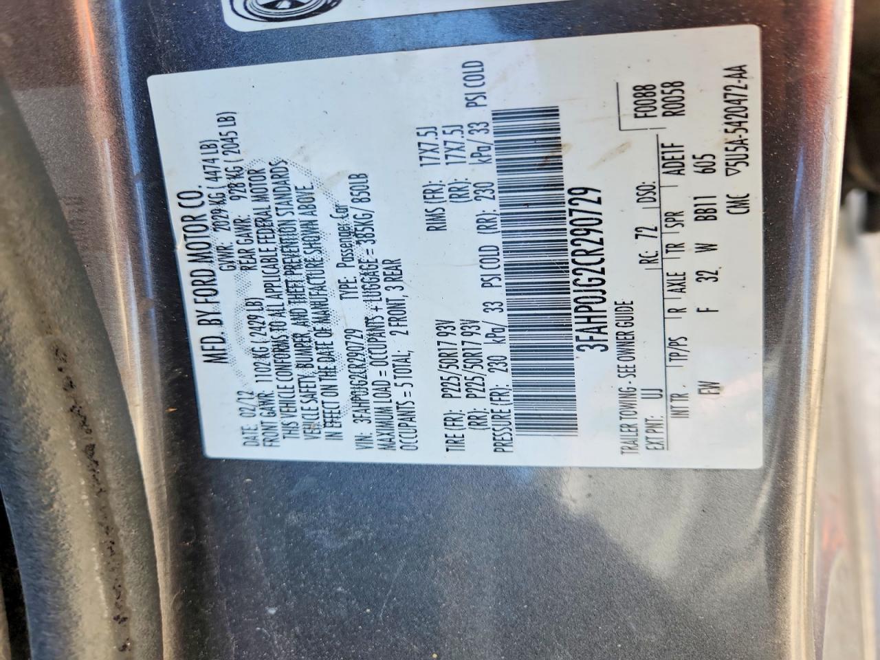 2012 Ford Fusion sel VIN 3FAHP0JG2CR290729 photo 12