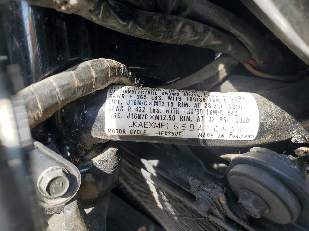 2005 Kawasaki Ninja 250r VIN JKAEXMF155DA10528 photo 10