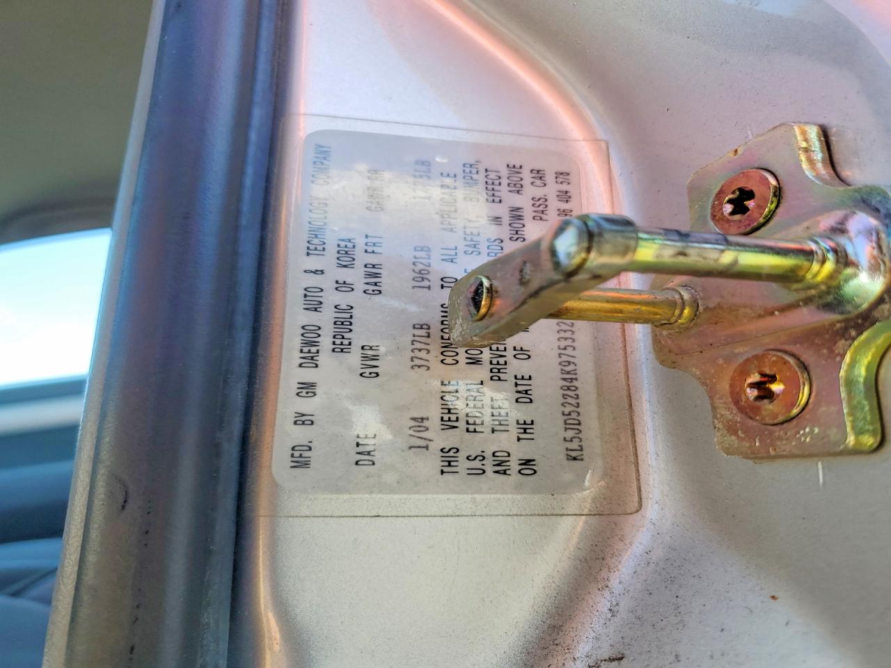 2004 Suzuki Forenza VIN KL5JD52Z84K975332 photo 12